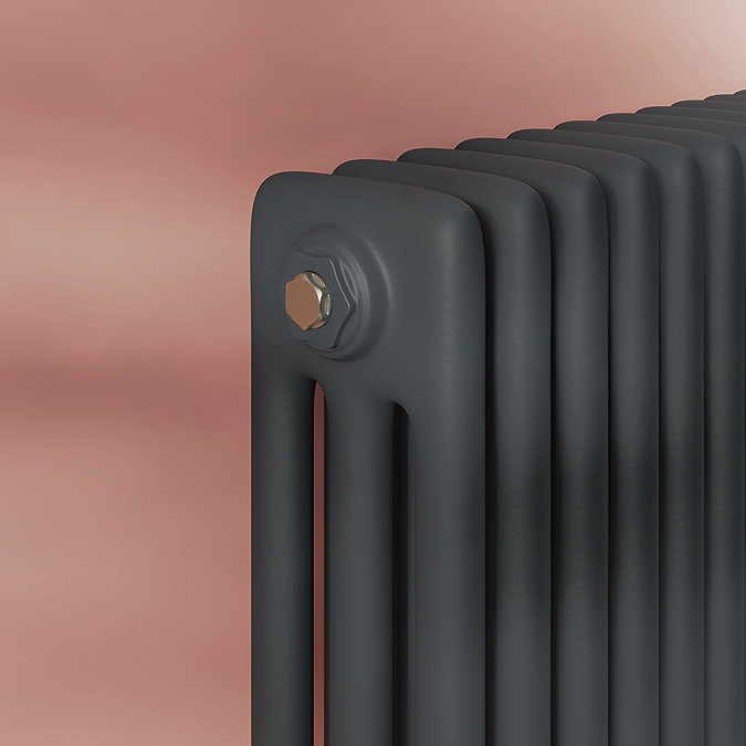 Keswick 600 x 785mm Cast Iron Style Traditional 3 Column Anthracite Radiator