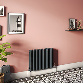 Keswick 600 x 785mm Cast Iron Style Traditional 3 Column Anthracite Radiator