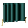 Keswick 600 x 785mm Cast Iron Style Traditional 3 Column Regal Green Radiator