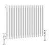 Keswick 600 x 785mm Cast Iron Style Traditional 3 Column White Radiator