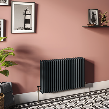 Keswick 600 x 1010mm Cast Iron Style Traditional 4 Column Anthracite Radiator