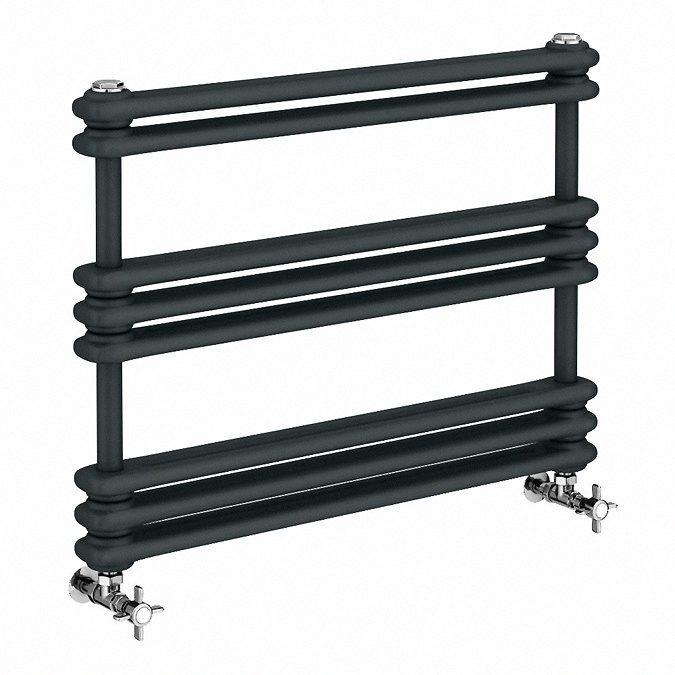 Keswick 800 x 612 Cast Iron Style Traditional Anthracite Towel Rail