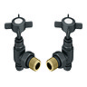Chatsworth Anthracite Angled Traditional Radiator Valves