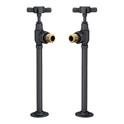 Chatsworth Traditional Angled Radiator Valves and Pipe Set - Anthracite