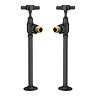 Chatsworth Traditional Angled Radiator Valves and Pipe Set - Anthracite