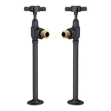 Chatsworth Anthracite Angled Traditional Radiator Valves