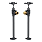 Chatsworth Traditional Angled Radiator Valves and Pipe Set - Anthracite