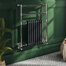 Keswick Anthracite Traditional Wall Hung Towel Rail Radiator (825 x 673mm)