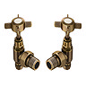 Chatsworth Antique Brass Angled Traditional Radiator Valves  Feature Large Image