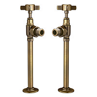 Chatsworth Antique Brass Angled Traditional Radiator Valves