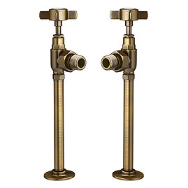 Chatsworth Antique Brass Angled Traditional Radiator Valves