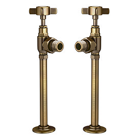 Chatsworth Antique Brass Angled Traditional Radiator Valves
