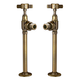 Chatsworth Antique Brass Angled Traditional Radiator Valves