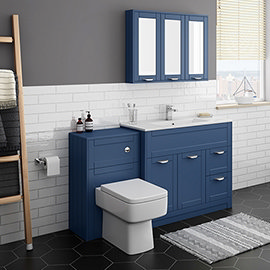 Keswick Blue 1015mm Sink Vanity Unit + Toilet Package Medium Image