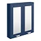 Keswick Blue 600mm Traditional Wall Hung 2 Door Mirror Cabinet Large Image