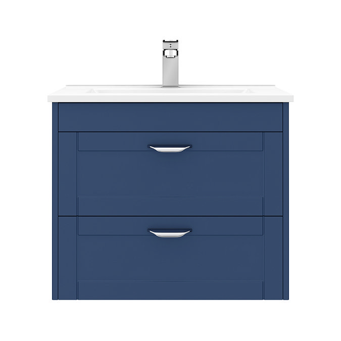 Keswick Blue 620mm Traditional Wall Hung 2 Drawer Vanity Unit  Standard Large Image