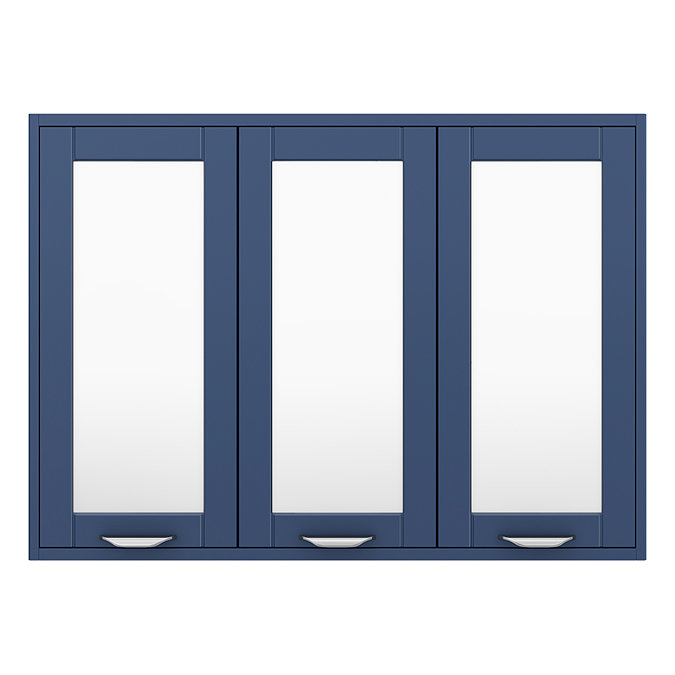 Keswick Blue 900mm Traditional Wall Hung 3 Door Mirror Cabinet  Feature Large Image