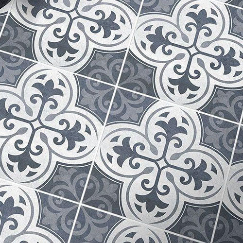 Keswick Blue Patterned Wall & Floor Tiles - 331 x 331mm  Profile Large Image