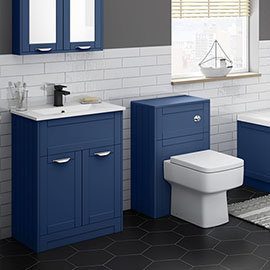 Keswick Blue Sink Vanity Unit + Toilet Package Medium Image