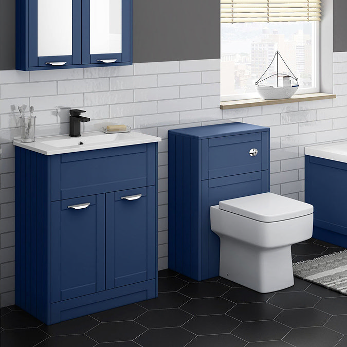 Keswick Blue Sink Vanity Unit + Toilet Package Large Image