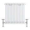 Keswick 600 x 592mm Cast Iron Style Traditional 2 Column White Radiator  Standard Large Image
