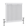 Keswick 605 x 600mm Cast Iron Style Traditional 2 Column White Radiator  In Bathroom Large Image