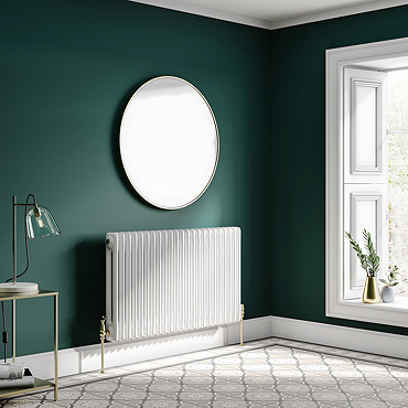 Keswick 600 x 1010mm Cast Iron Style Traditional 2 Column White Radiator