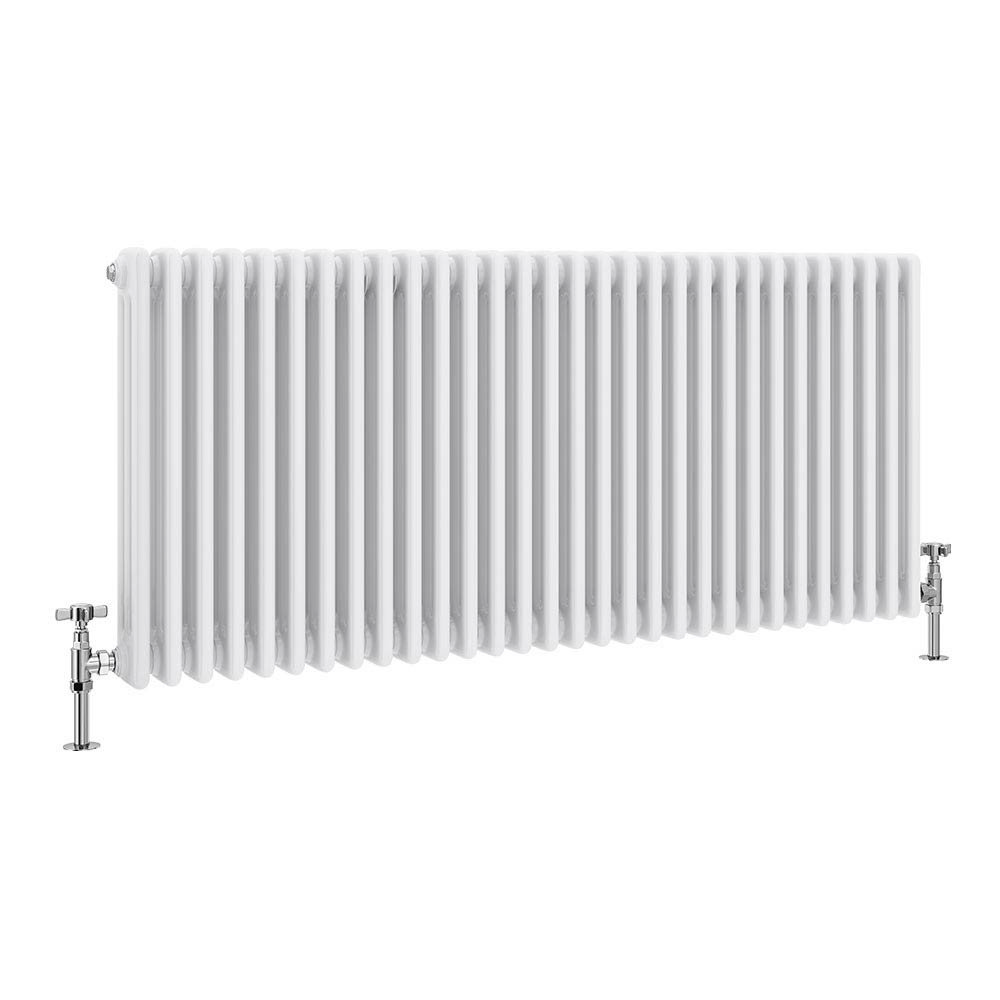 Keswick 600 x 1355mm Cast Iron Style Traditional 3 Column White ...