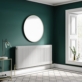 Keswick 600 x 1370mm Cast Iron Style Traditional 3 Column White Radiator