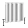 Keswick 600 x 643mm Cast Iron Style Traditional 3 Column White Radiator  Feature Large Image