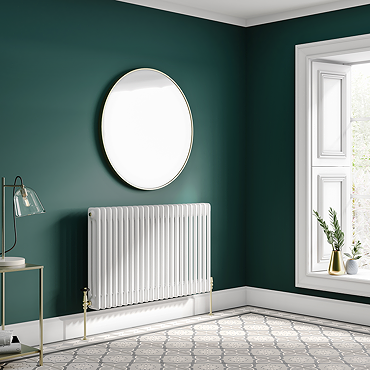 Keswick 600 x 1010mm Cast Iron Style Traditional 3 Column White Radiator