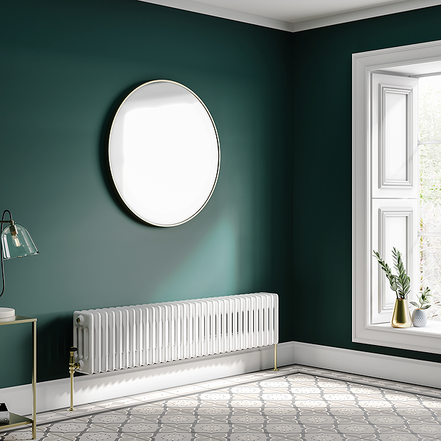 Keswick 300 x 1355 Vertical Radiator White 4 Column (30 Section) at  Victorian Plumbing UK