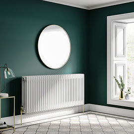 Keswick 600 x 1370mm Cast Iron Style Traditional 4 Column White Radiator