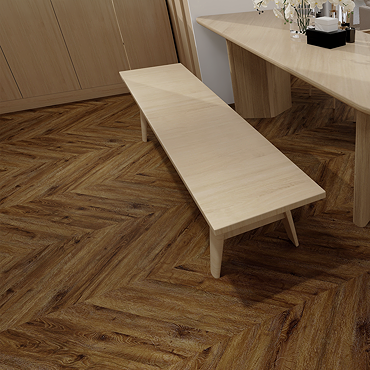 Keswick Chevron Style Dark Oak Waterproof Luxury Vinyl Plank Flooring - 680 x 127mm (Pack of 10)