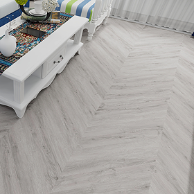 Chevron Style 680 x 127 Flooring Pack (10) - Light Grey Oak