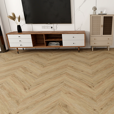 Keswick Chevron Style Natural Oak Waterproof Luxury Vinyl Plank Flooring - 680 x 127mm (Pack of 10)