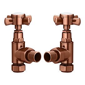 Keswick Copper Angled Traditional Radiator Valves Large Image