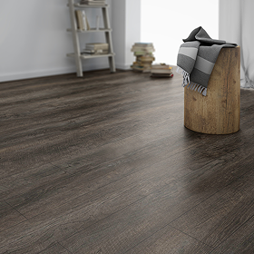 Keswick Dark Grey Oak Luxury Click Vinyl 1220 x 181 Waterproof Plank Flooring (Pack of 10)