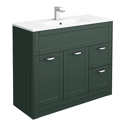 Keswick Green 1015mm Traditional Floor Standing Vanity Unit