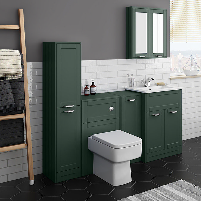 Keswick Green 500mm Traditional Toilet Unit with Concealed Cistern