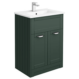Keswick Green 620mm Traditional Floorstanding Vanity Unit