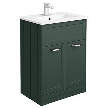 Keswick Green 620mm Traditional Floorstanding Vanity Unit