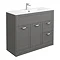 Keswick Grey 1015mm Sink Vanity Unit + Toilet Package  Profile Large Image
