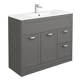Keswick Grey 1015mm Traditional Floorstanding Vanity Unit Medium Image