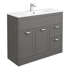 Keswick Grey 1015mm Traditional Floorstanding Vanity Unit Large Image