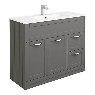 Keswick Grey 1015mm Traditional Floorstanding Vanity Unit  Profile Large Image