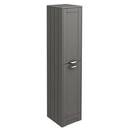 Keswick Grey 1400mm Traditional Floorstanding Tall Storage Unit Medium Image