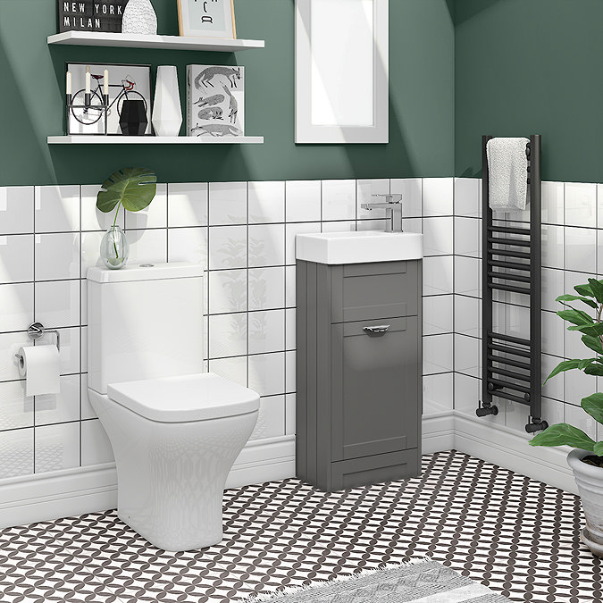 Keswick Grey 405mm Traditional Cloakroom Vanity Unit