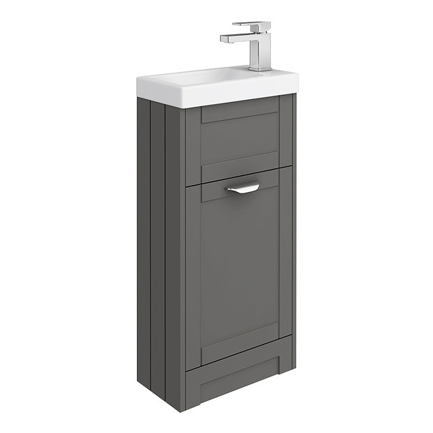 Keswick Grey 405mm Traditional Cloakroom Vanity Unit Victorian