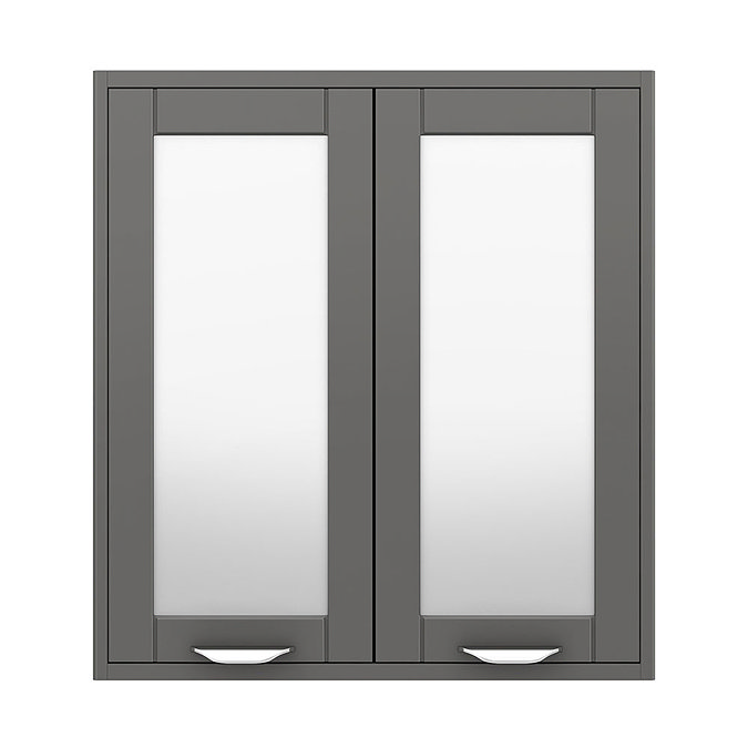 Keswick Grey 600mm Traditional Wall Hung 2 Door Mirror Cabinet  Feature Large Image